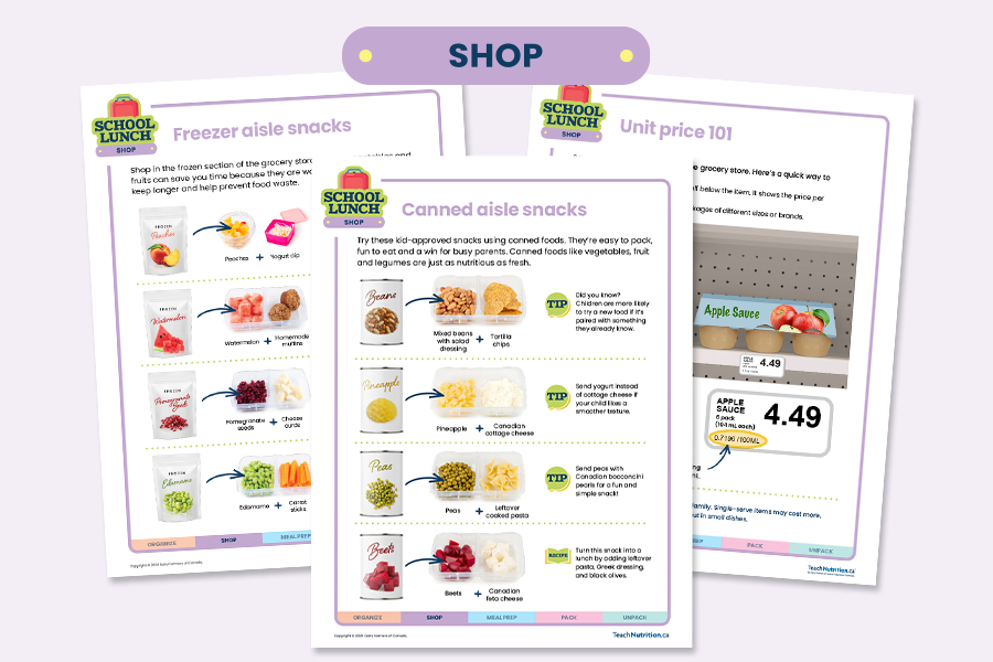  School lunch freezer aisle snacks, unit price 101 and canned aisle snacks