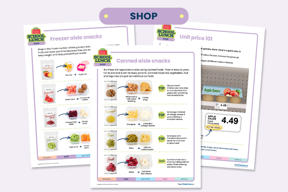  School lunch freezer aisle snacks, unit price 101 and canned aisle snacks