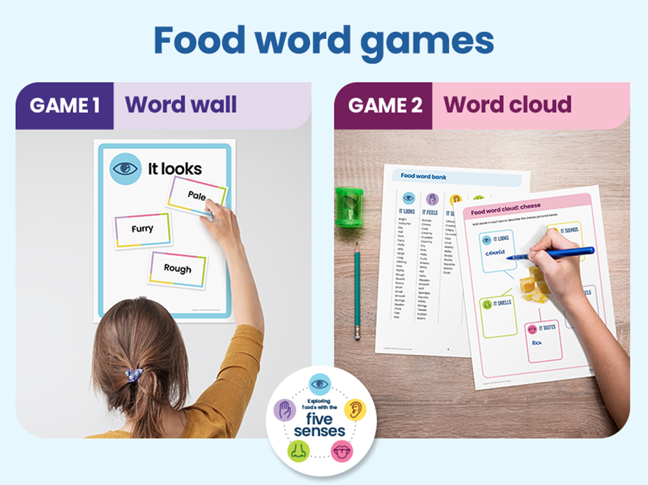 Game: building vocabulary with food