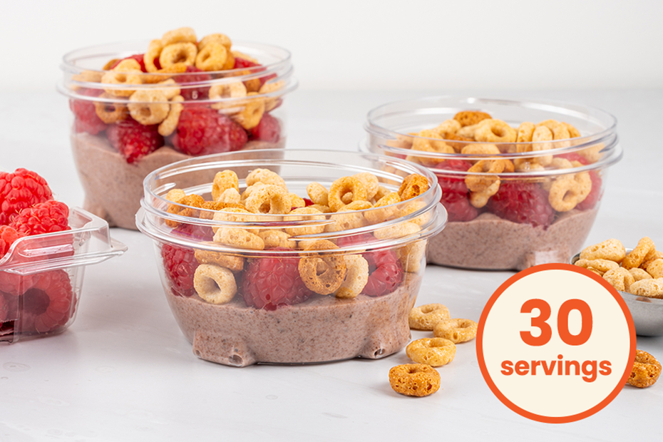 Chocolate Raspberry Parfait in a container 