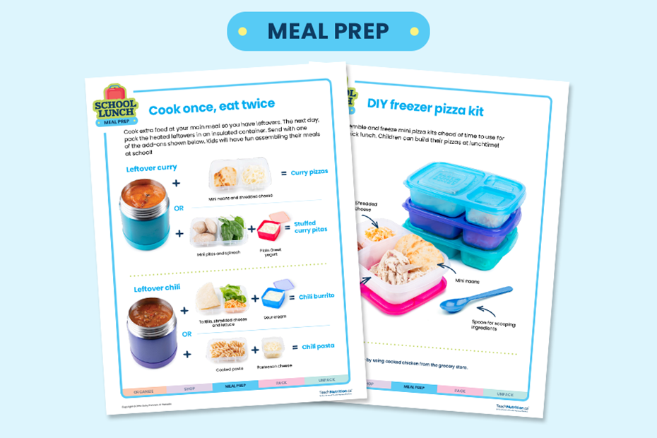  School lunch meal prep Cook once, eat twice and DIY freezer pizza kit